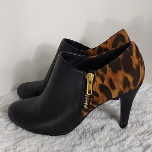 Wild Pair Animal Print Vegan Ankle Boots